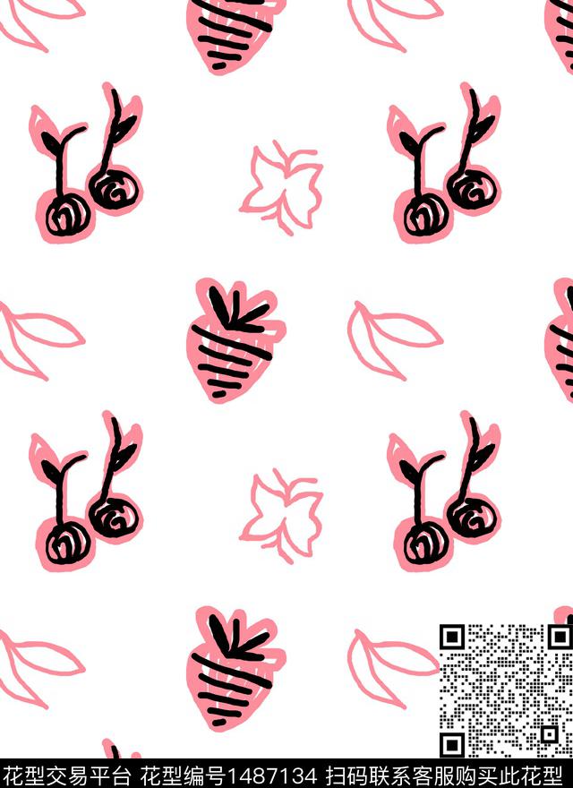 水果手绘卡通传统印花华亿平台下载（图片编号: 1487134） - 瓦栏（Walan）