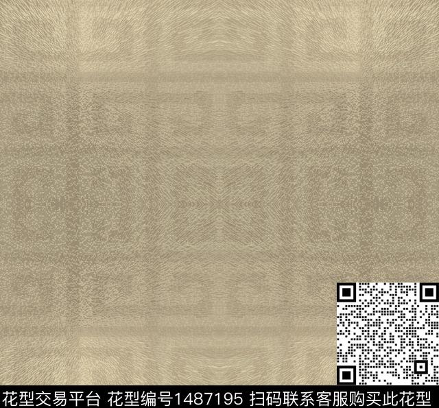 几何对称花中国风数码印花华亿平台下载（图片编号: 1487195） - 瓦栏（Walan）