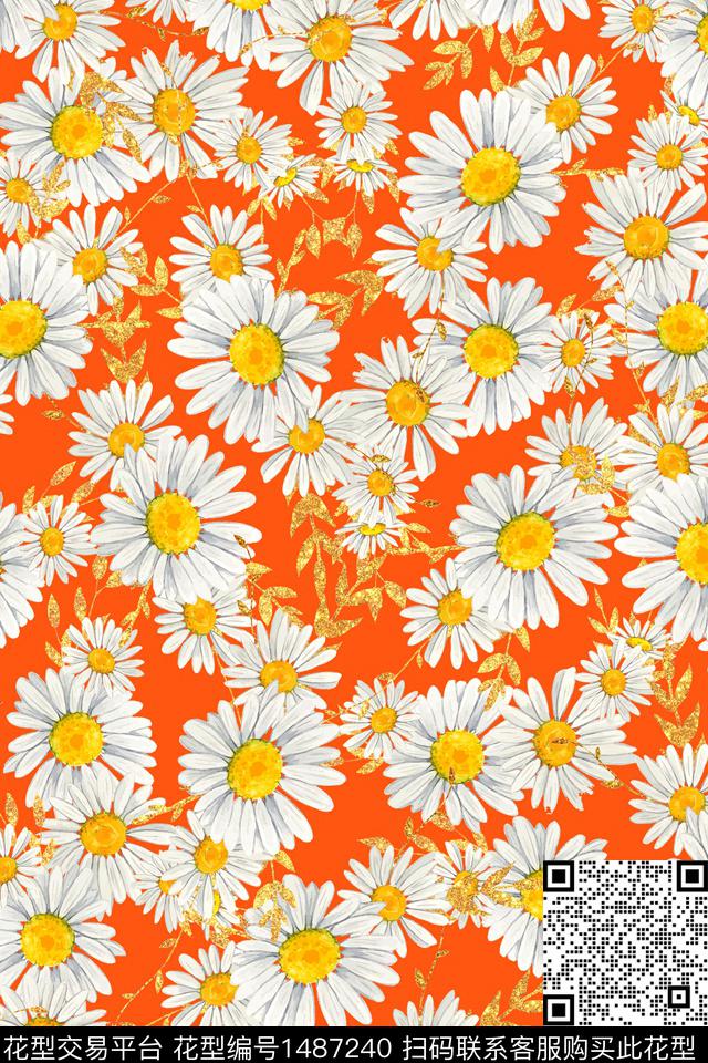 女装花卉大牌风数码印花华亿平台下载（图片编号: 1487240） - 瓦栏（Walan）