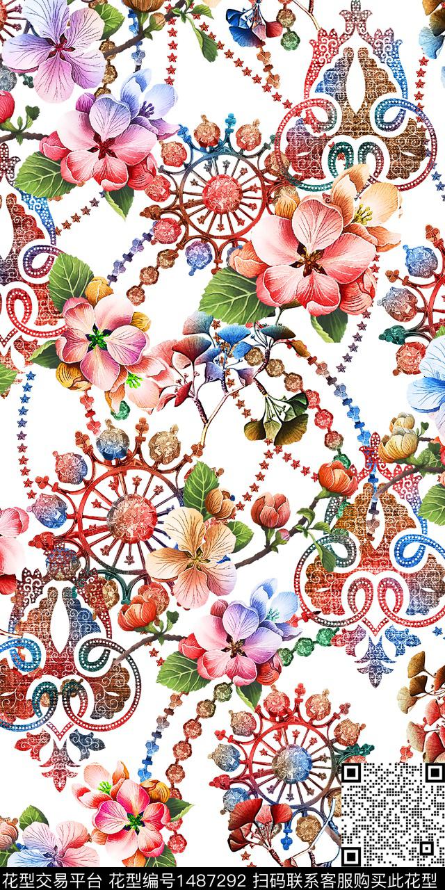 数码华亿平台大牌风小碎花数码印花华亿平台下载（图片编号: 1487292） - 瓦栏（Walan）