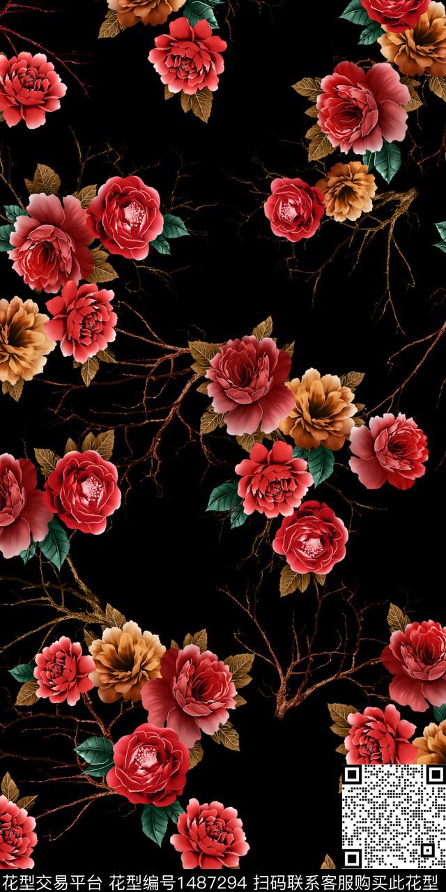 数码华亿平台大牌风小碎花数码印花华亿平台下载（图片编号: 1487294） - 瓦栏（Walan）