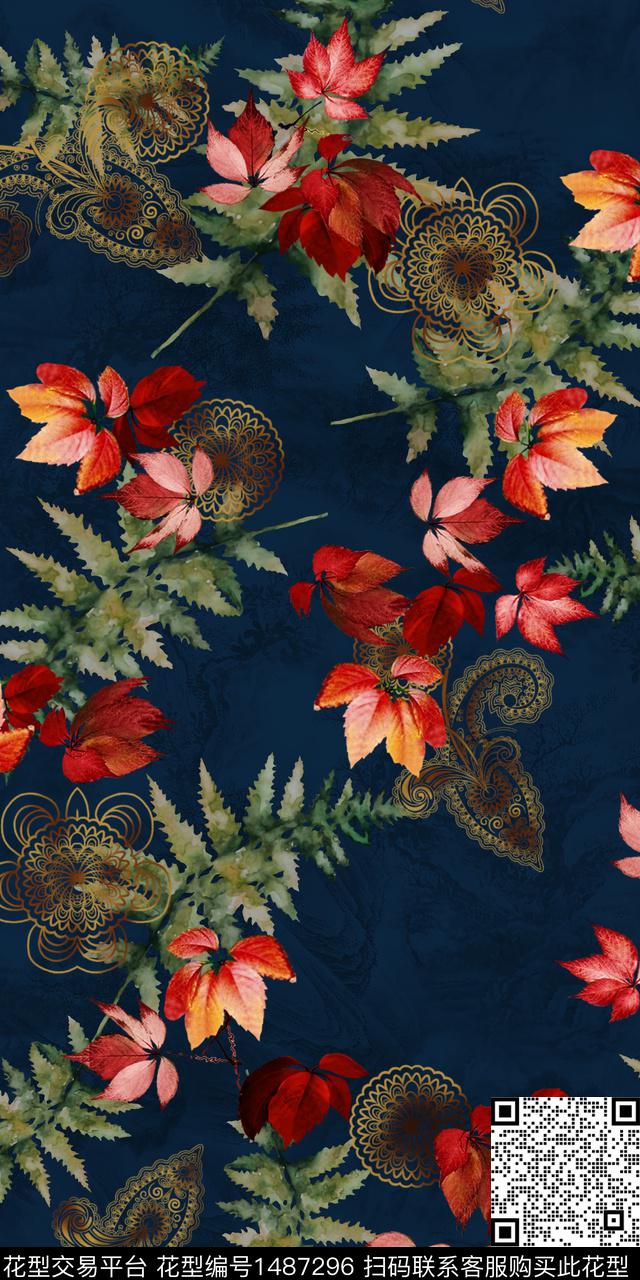 数码华亿平台大牌风小碎花数码印花华亿平台下载（图片编号: 1487296） - 瓦栏（Walan）