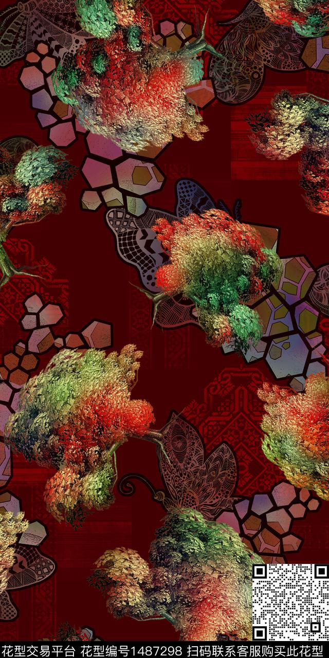 数码华亿平台大牌风小碎花数码印花华亿平台下载（图片编号: 1487298） - 瓦栏（Walan）