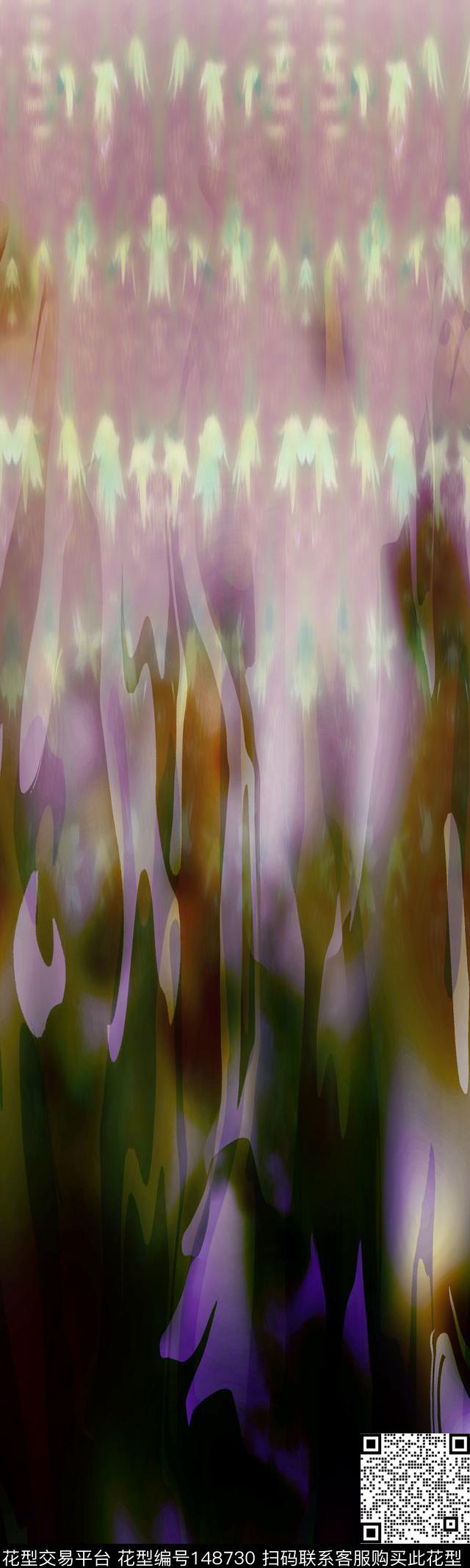 定位图案深浅渐变坠落效果数码印花华亿平台下载（图片编号: 148730） - 瓦栏（Walan）