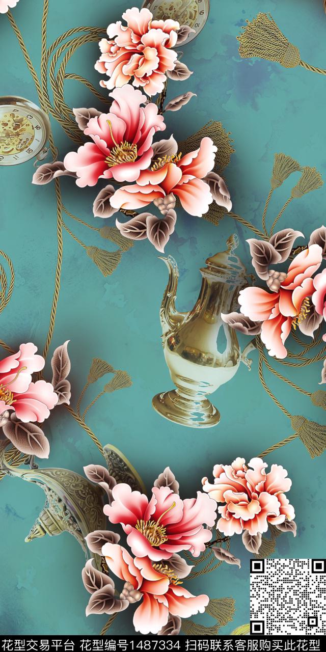 花卉大牌风小碎花数码印花华亿平台下载（图片编号: 1487334） - 瓦栏（Walan）