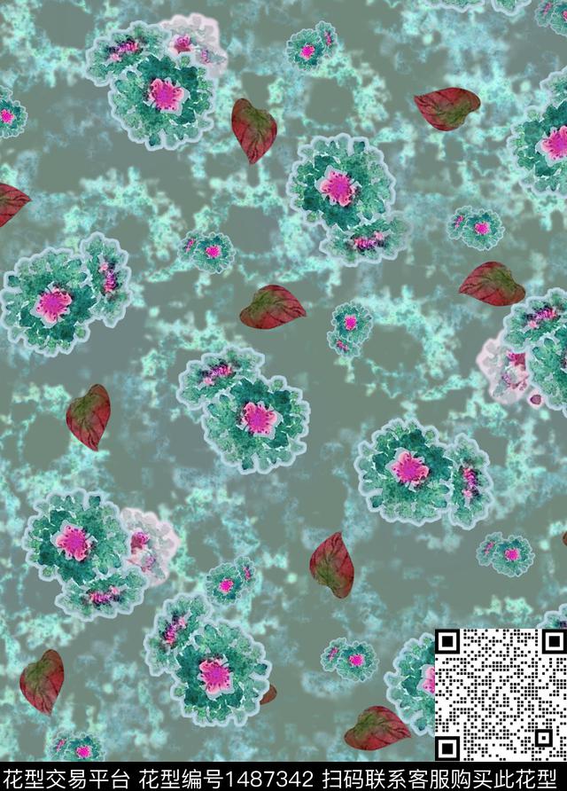数码华亿平台花卉小碎花数码印花华亿平台下载（图片编号: 1487342） - 瓦栏（Walan）