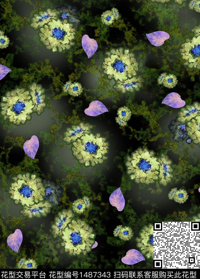 数码华亿平台花卉小碎花数码印花华亿平台下载（图片编号: 1487343） - 瓦栏（Walan）