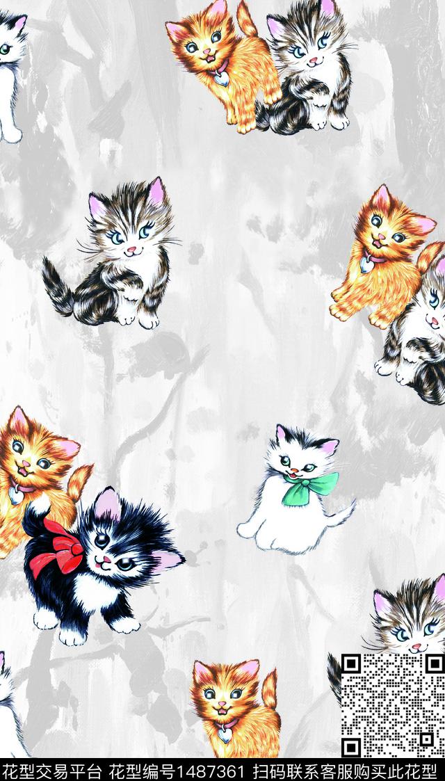 数码华亿平台动物头男装满版花数码印花华亿平台下载（图片编号: 1487361） - 瓦栏（Walan）