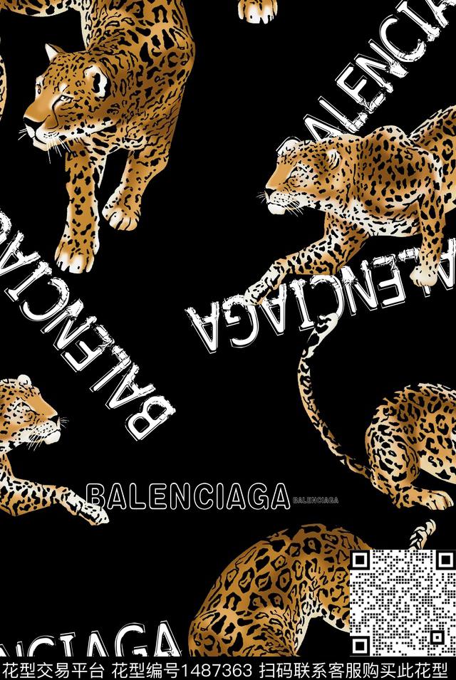 数码华亿平台动物头男装满版花数码印花华亿平台下载（图片编号: 1487363） - 瓦栏（Walan）