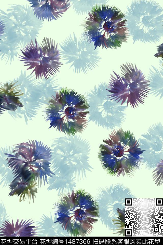 水彩复古花卉数码印花华亿平台下载（图片编号: 1487366） - 瓦栏（Walan）