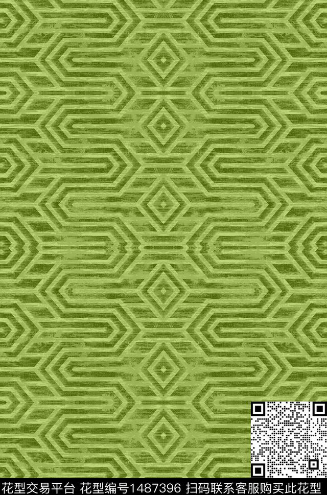 几何格子墙纸数码印花华亿平台下载（图片编号: 1487396） - 瓦栏（Walan）