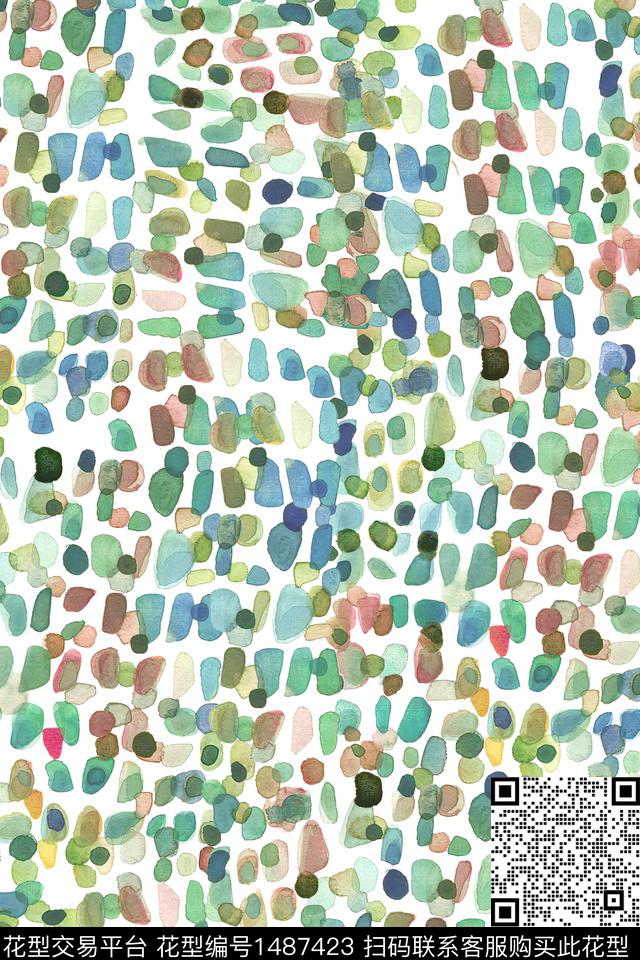 几何小清新真丝数码印花华亿平台下载（图片编号: 1487423） - 瓦栏（Walan）