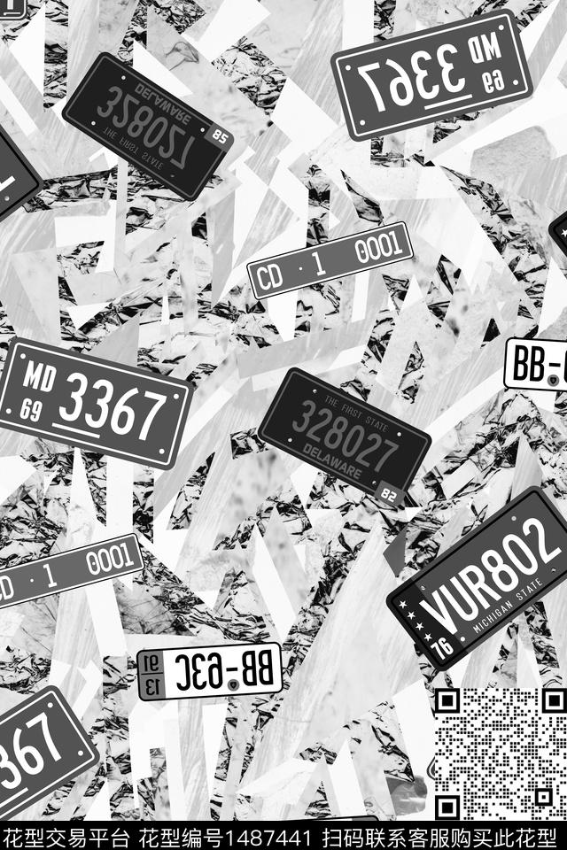 字母时尚男装数码印花华亿平台下载（图片编号: 1487441） - 瓦栏（Walan）