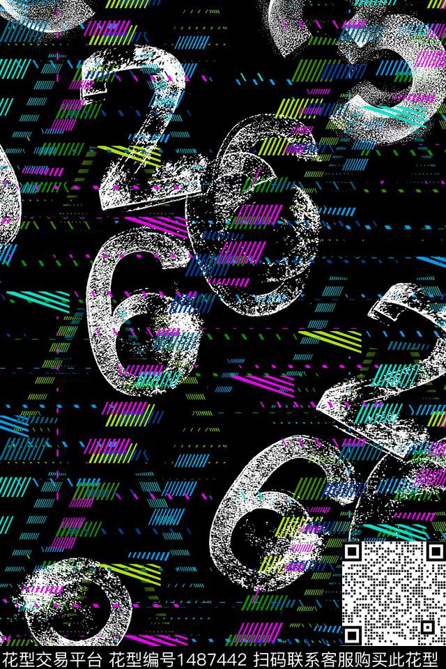 字母时尚男装数码印花华亿平台下载（图片编号: 1487442） - 瓦栏（Walan）