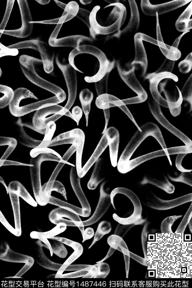 时尚男装抽象数码印花华亿平台下载（图片编号: 1487446） - 瓦栏（Walan）