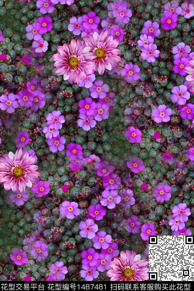 绿植树叶民族风花卉传统印花华亿平台下载（图片编号: 1487481） - 瓦栏（Walan）