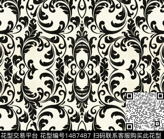民族花卉欧式定位花墙纸数码印花华亿平台下载（图片编号: 1487487） - 瓦栏（Walan）