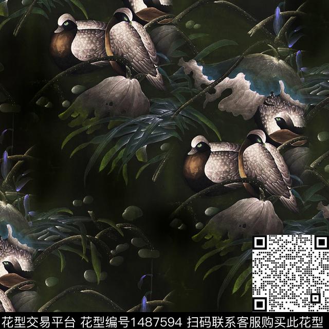 香云纱旗袍审数码印花华亿平台下载（图片编号: 1487594） - 瓦栏（Walan）