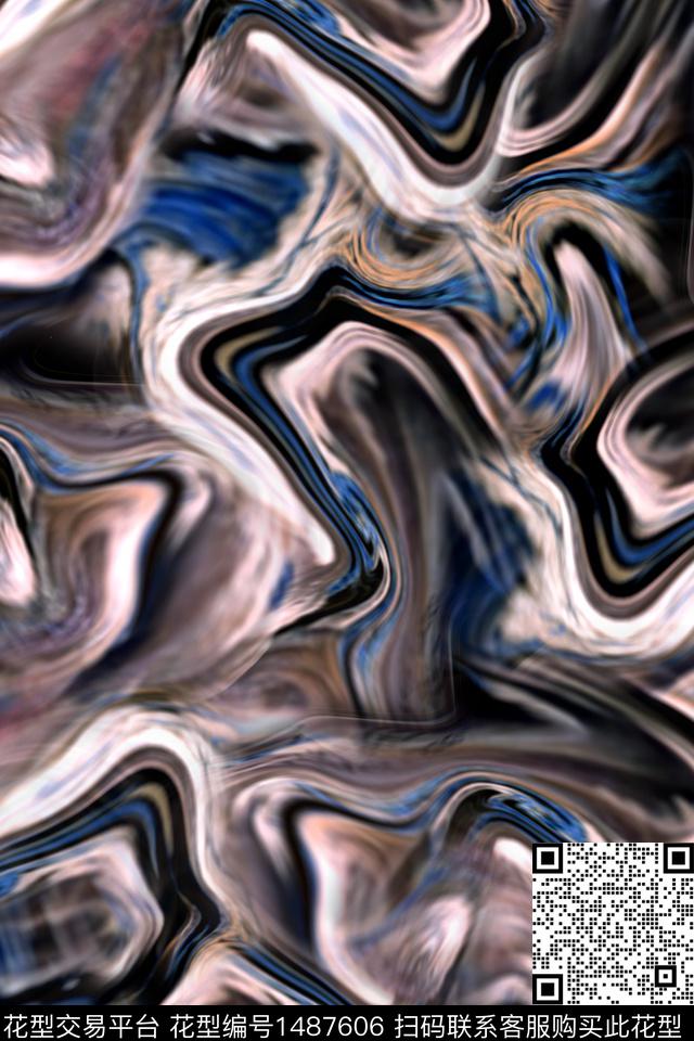 波浪纹纹理抽象数码印花华亿平台下载（图片编号: 1487606） - 瓦栏（Walan）