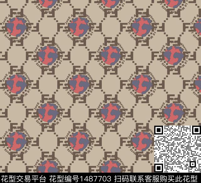 几何大牌风小碎花传统印花华亿平台下载（图片编号: 1487703） - 瓦栏（Walan）