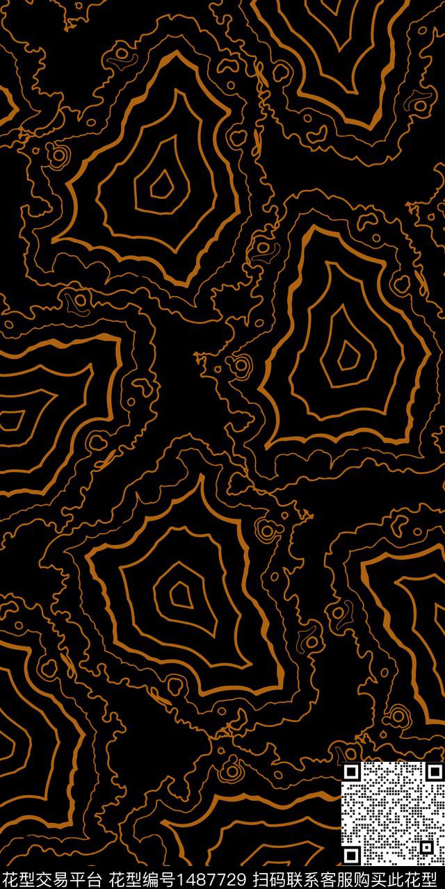 几何抽象大牌风数码印花华亿平台下载（图片编号: 1487729） - 瓦栏（Walan）