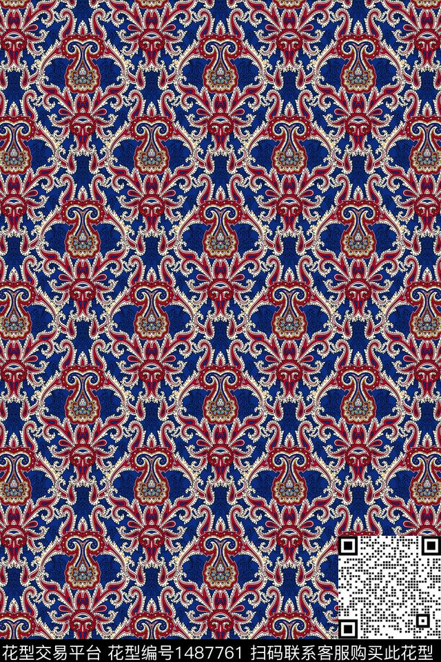 网布花卉小清新中老年数码印花华亿平台下载（图片编号: 1487761） - 瓦栏（Walan）