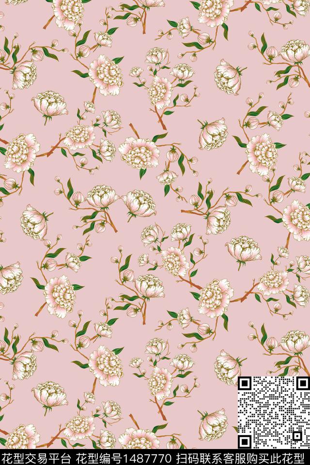 植物小碎花网布花卉小清新小碎花数码印花华亿平台下载（图片编号: 1487770） - 瓦栏（Walan）