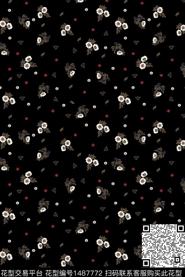 植物小碎花网布花卉小清新小碎花数码印花华亿平台下载（图片编号: 1487772） - 瓦栏（Walan）