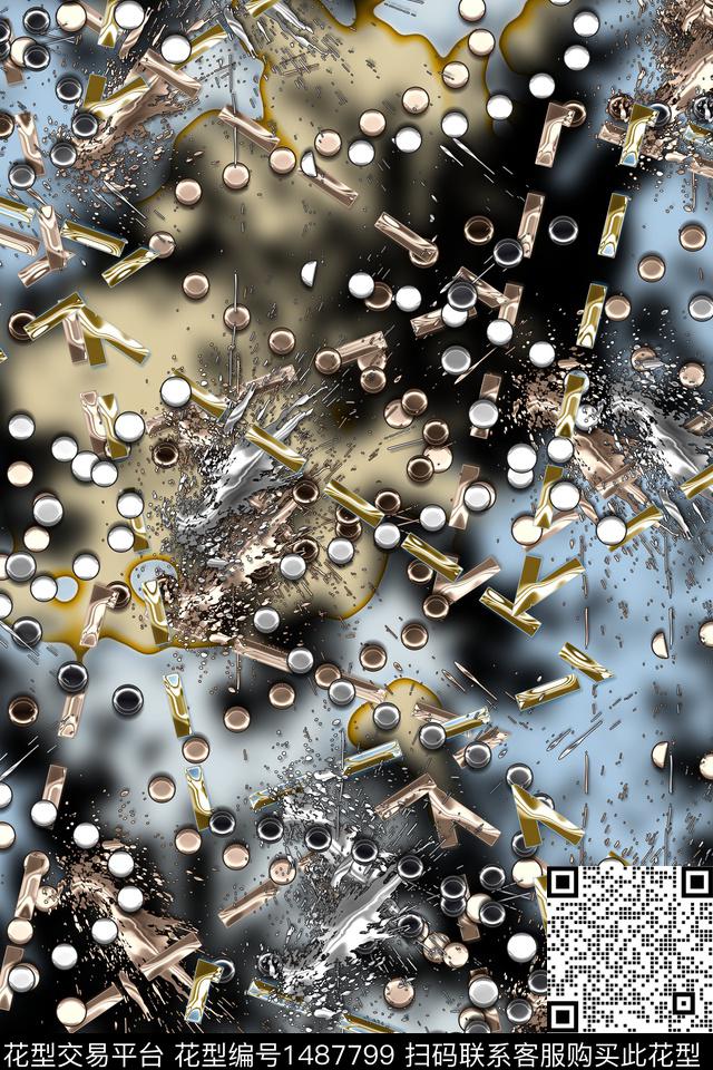 抽象男装家居服户外数码印花华亿平台下载（图片编号: 1487799） - 瓦栏（Walan）