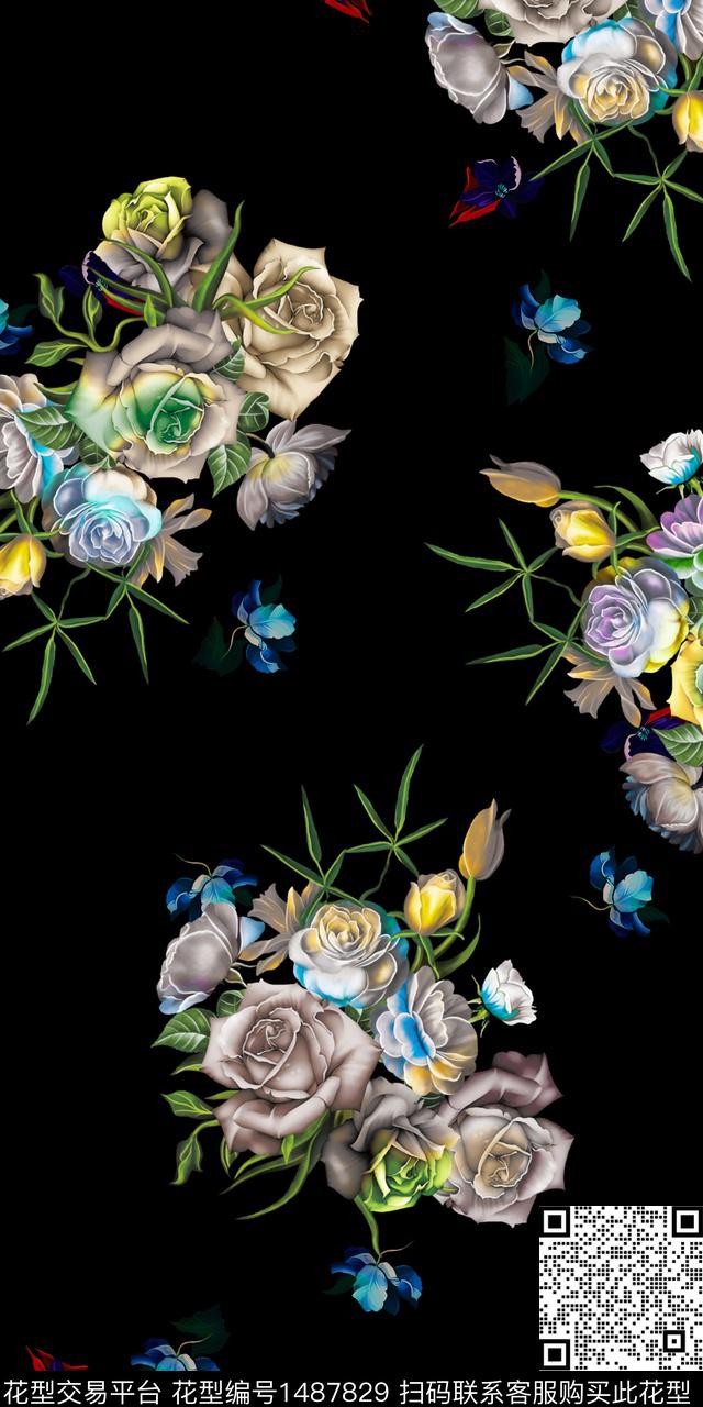 定位花扎染华亿平台民族风数码印花华亿平台下载（图片编号: 1487829） - 瓦栏（Walan）