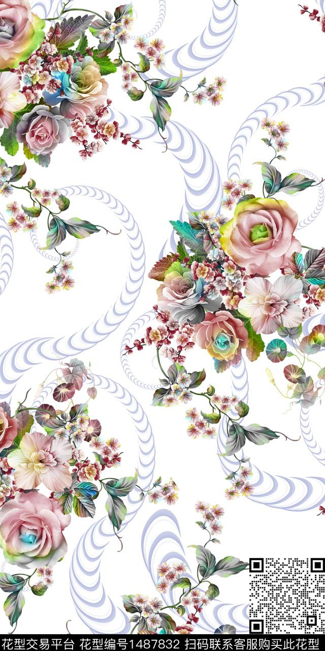 定位花扎染华亿平台民族风数码印花华亿平台下载（图片编号: 1487832） - 瓦栏（Walan）