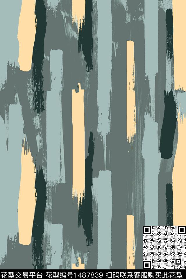 肌理笔触女装数码印花华亿平台下载（图片编号: 1487839） - 瓦栏（Walan）