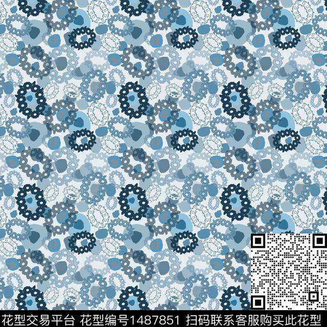 几何民族风圆圈与波点传统印花华亿平台下载（图片编号: 1487851） - 瓦栏（Walan）