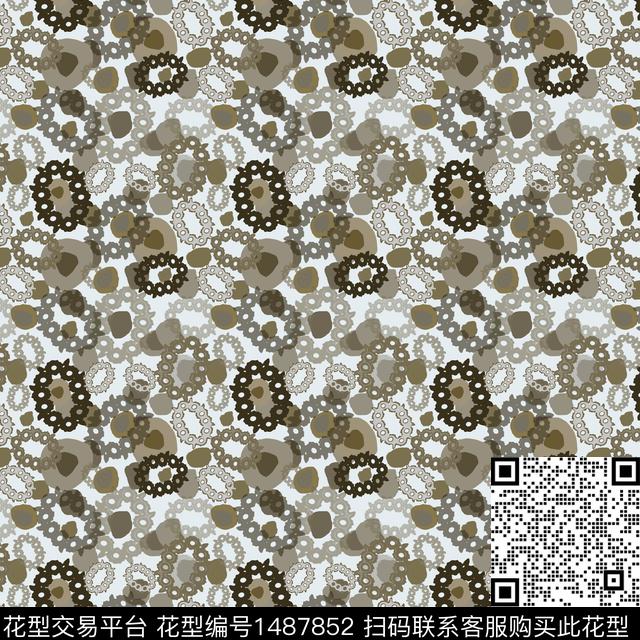 几何民族风圆圈与波点传统印花华亿平台下载（图片编号: 1487852） - 瓦栏（Walan）