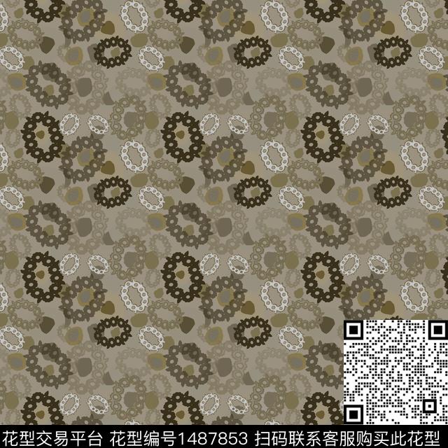 几何民族风圆圈与波点传统印花华亿平台下载（图片编号: 1487853） - 瓦栏（Walan）