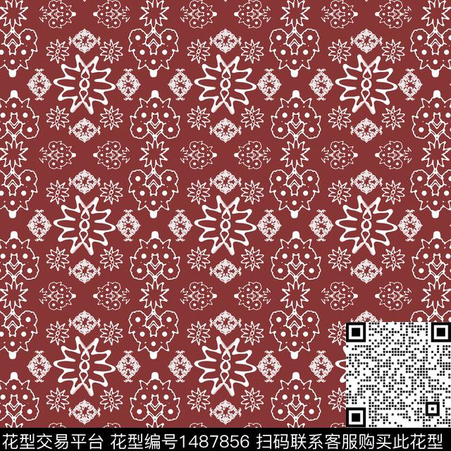 几何传统纹样民族风传统印花华亿平台下载（图片编号: 1487856） - 瓦栏（Walan）