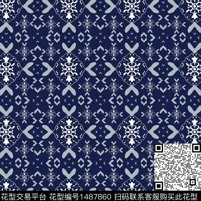 几何传统纹样民族风传统印花华亿平台下载（图片编号: 1487860） - 瓦栏（Walan）