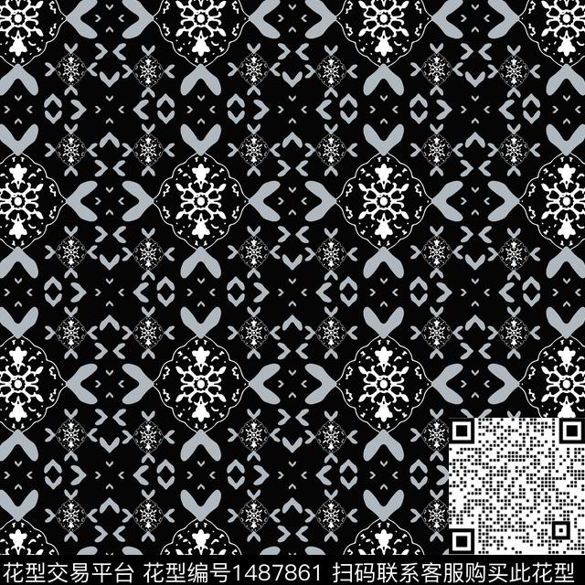 几何传统纹样民族风传统印花华亿平台下载（图片编号: 1487861） - 瓦栏（Walan）