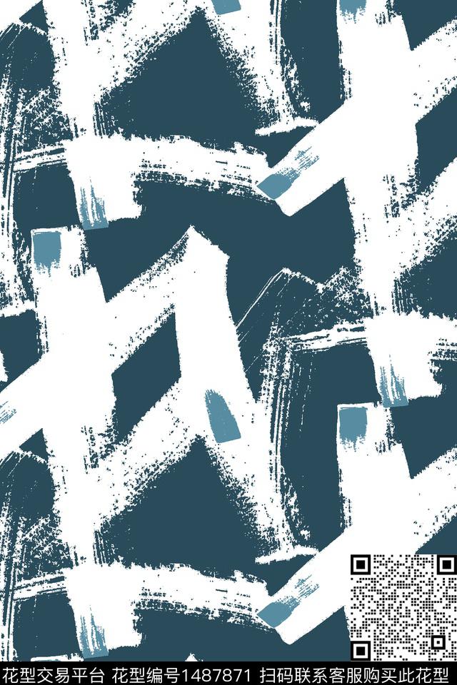 肌理笔触女装数码印花华亿平台下载（图片编号: 1487871） - 瓦栏（Walan）