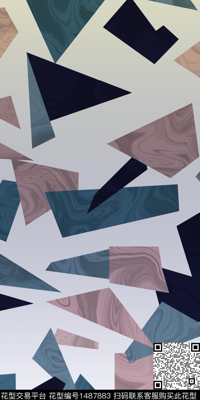 几何女装纹理数码印花华亿平台下载（图片编号: 1487883） - 瓦栏（Walan）