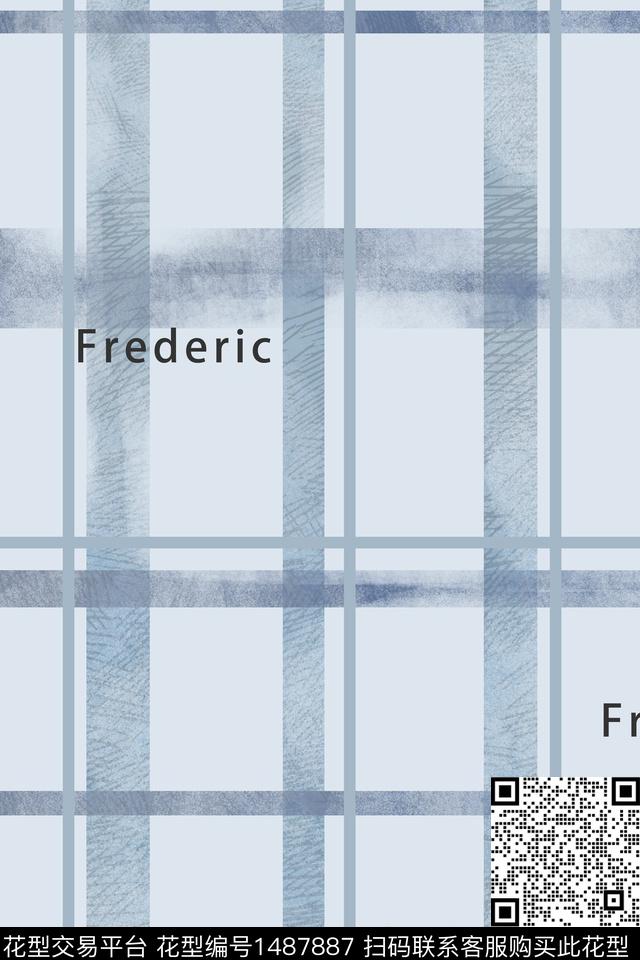 几何格子字母数码印花华亿平台下载（图片编号: 1487887） - 瓦栏（Walan）