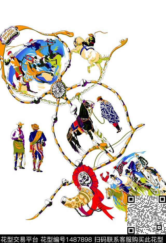 VERSACE大牌男装马数码印花华亿平台下载（图片编号: 1487898） - 瓦栏（Walan）