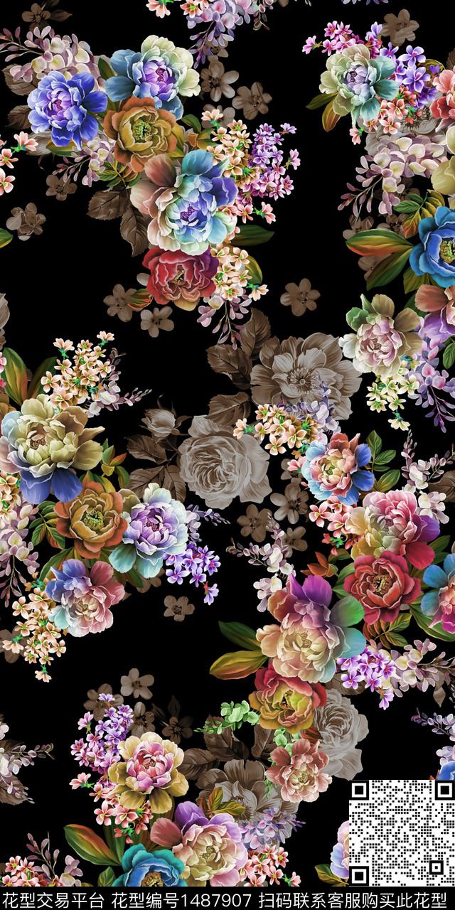 定位花扎染华亿平台民族风数码印花华亿平台下载（图片编号: 1487907） - 瓦栏（Walan）