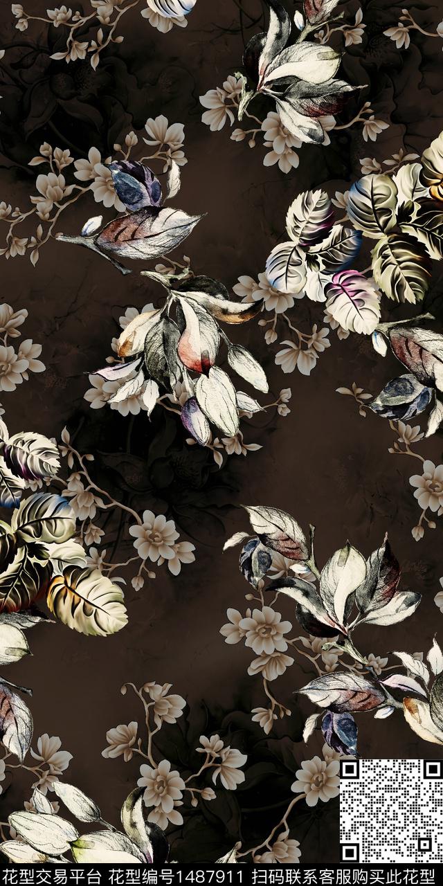 定位花扎染华亿平台民族风数码印花华亿平台下载（图片编号: 1487911） - 瓦栏（Walan）