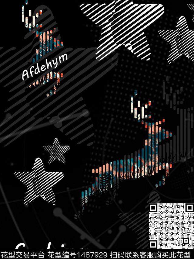 几何字母文字传统印花华亿平台下载（图片编号: 1487929） - 瓦栏（Walan）