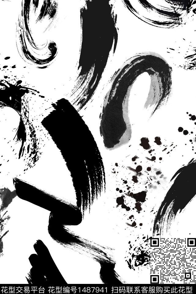 肌理笔触女装数码印花华亿平台下载（图片编号: 1487941） - 瓦栏（Walan）