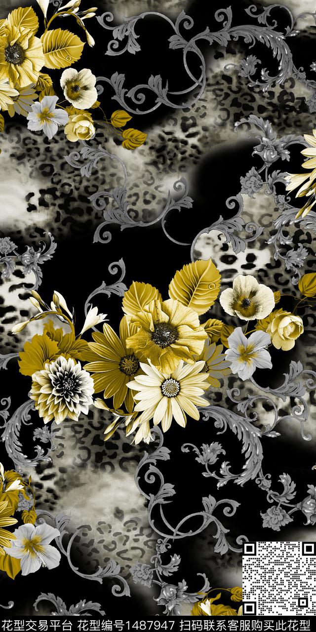 花卉大牌风小碎花数码印花华亿平台下载（图片编号: 1487947） - 瓦栏（Walan）