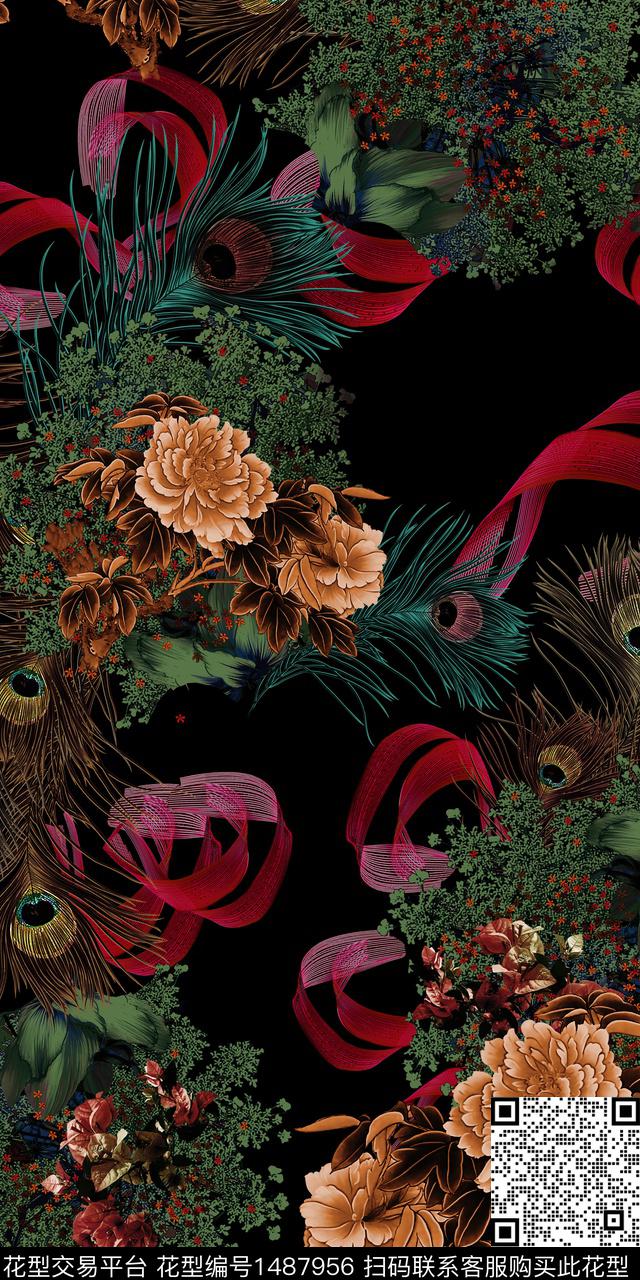 定位花扎染华亿平台民族风数码印花华亿平台下载（图片编号: 1487956） - 瓦栏（Walan）