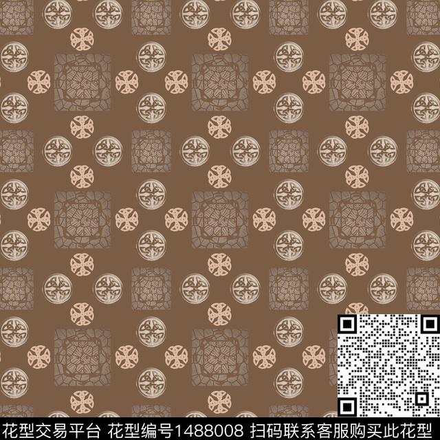 几何民族风传统花纹传统印花华亿平台下载（图片编号: 1488008） - 瓦栏（Walan）