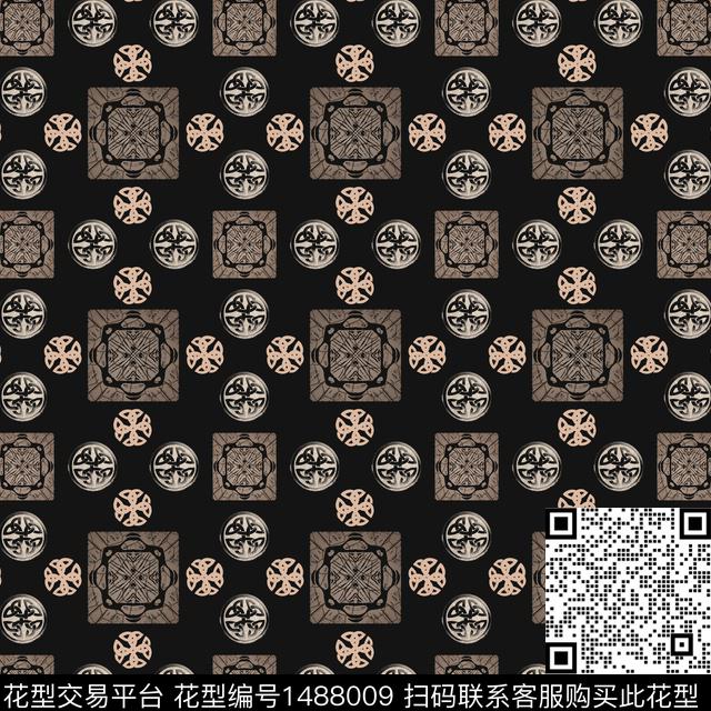 几何民族风传统花纹传统印花华亿平台下载（图片编号: 1488009） - 瓦栏（Walan）